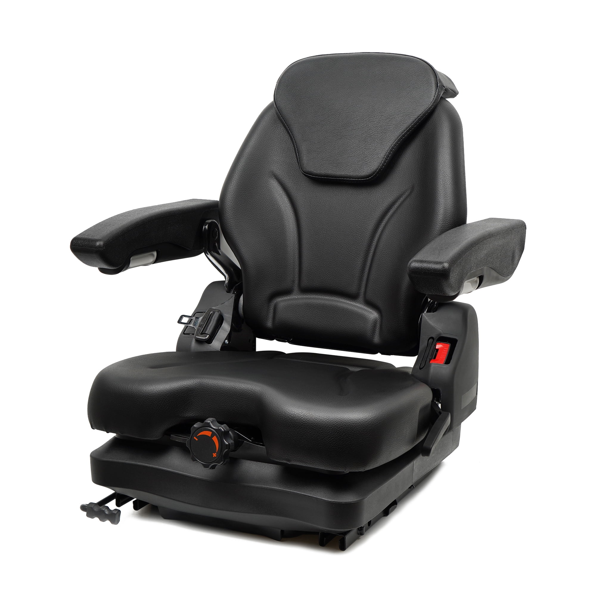 TICSEA Zero Turn Mower Suspension Seat,Adjustable Backrest Headrest and Slide Rails Forklift