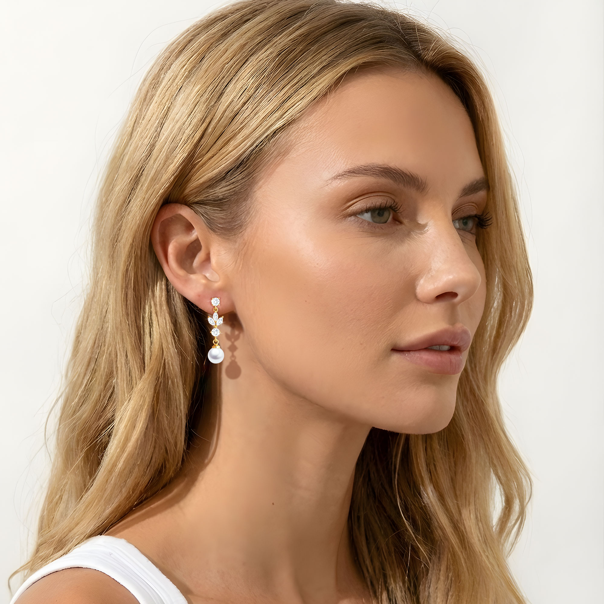 APSVO 18K Gold Plated Pearl Drop Earrings photo 3