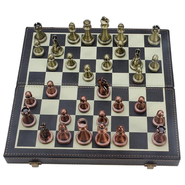 Juego de Ajedrez Vintage Baoblaze Tablero de Ajedrez Plegable Piezas Magnéticas