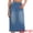 Blue, variant on Women's Long Denim Split Back Pockets Maxi Jean Skirts X-Large Blue