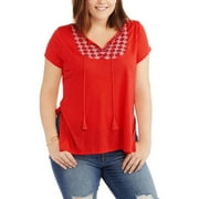 French Laundry Women's Plus Embrodiered
