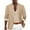 Khaki, variant on Men's Casual Linen Blazer, Single- Unlined Sport Coat, Lightweight One-Button Suit Jacket with Pockets, 6 Colors, S-3XL