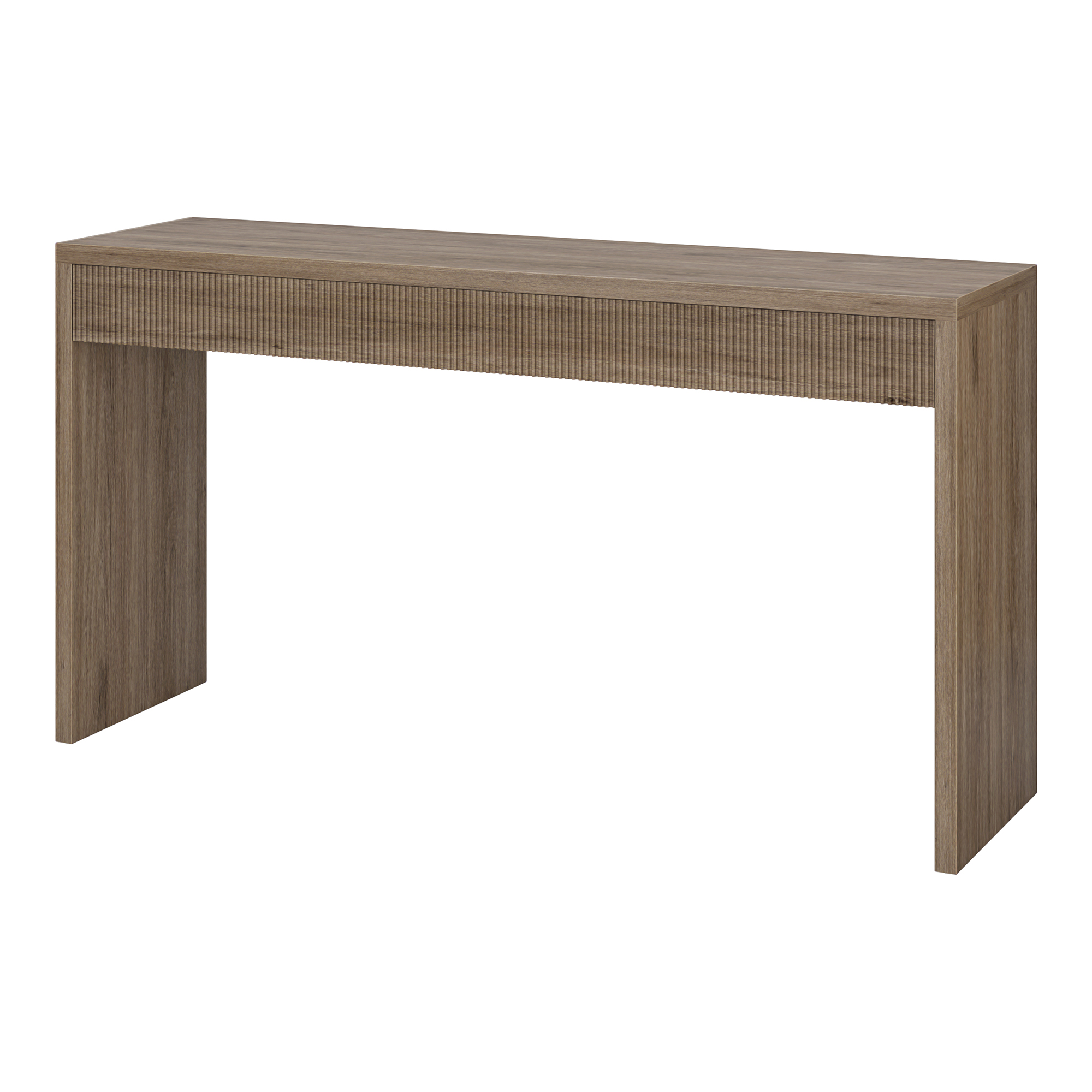 Lawrence 55" Wide Rectangular Console Table in Antiqued Gray Oak