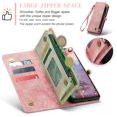 thumbnail image 3 of Allytech Magnetic Detachable Wallet Case for Samsung Galaxy A36 5G with Card Slots & Zipper Pocket, Support Wireless Charging, PU Leather Wrist Strap Shockproof Full Protection Flip Case, Pink, 3 of 9