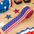 thumbnail image 4 of 2 Pcs 4th Of July Patriotic Ribbon Stars And Stripes Burlap Wired Edge Ribbon Red White Blue Decorative Ribbon For Independence Day Gift Wrapping Diy, 4 of 5