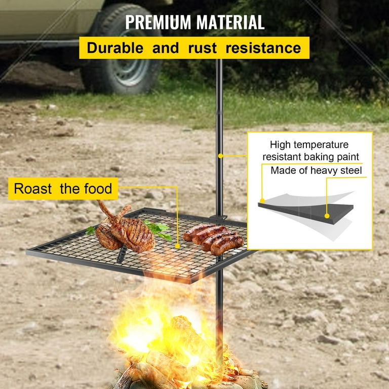 VEVOR VEVOR Folding Campfire Grill, Heavy Duty Steel Mesh Grate