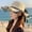 Milk white, variant on Spring And Summer Straw Hat Woven Big Hat Shading Hat Female Fashion, Simple Wave Lace Beach Sun Hat