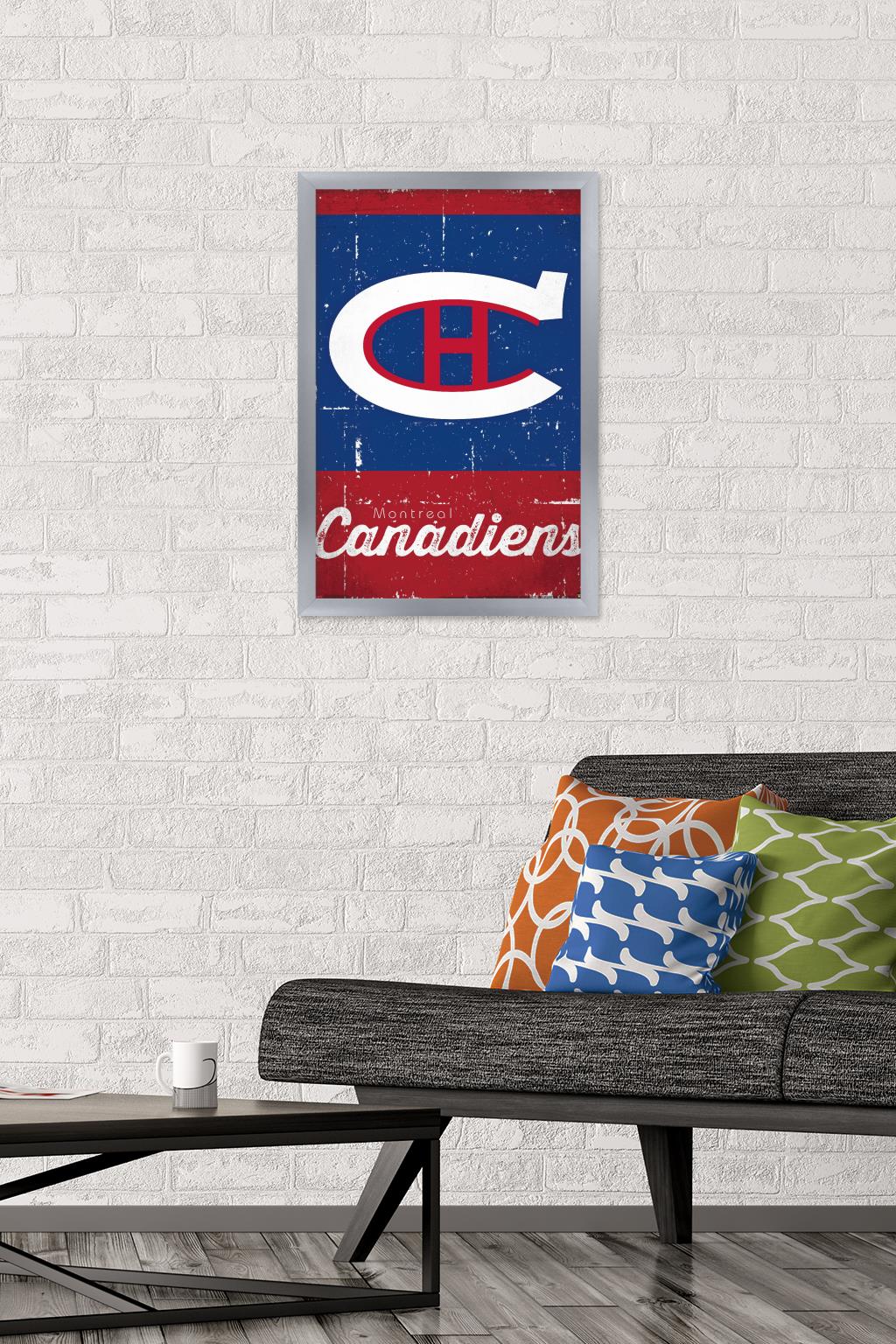NHL Montreal Canadiens - Retro Logo 13 Wall Poster, 14.725" x 22.375", Framed