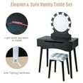 thumbnail image 4 of Topbuy Vanity Table Set w/ Lighted Makeup Dresser Mirror & Drawers Black, 4 of 8