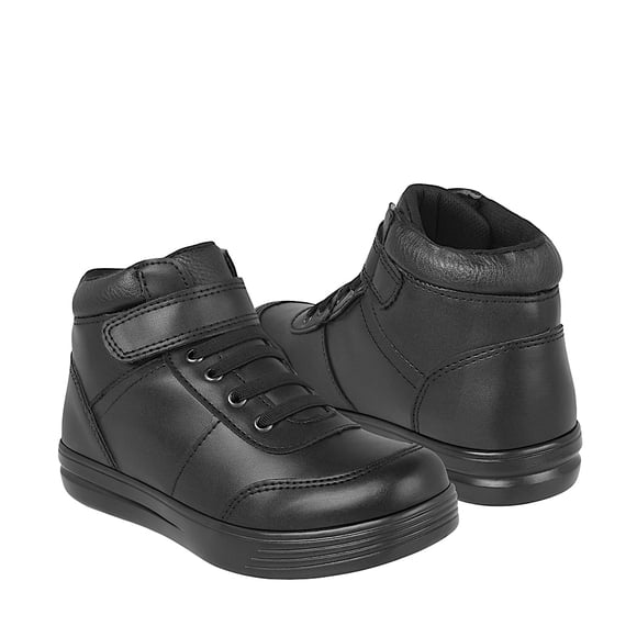 BOTINES ESCOLARES STYLO NIÑO 6007-101 SIMIPIEL NEGRO 18-21