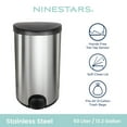thumbnail image 2 of Nine Stars Toe Touch Automatic Trash Can, 13 Gallon Stainless Steel, Foot Sensor Hands-Free Soft-Close Lid Garbage Bin, Silver, 2 of 7