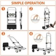 thumbnail image 4 of 3-in-1 Heavy Duty Folding Dolly, Convertible Hand Truck Portable Steel with Telescopic Handle & Dolly Cart with Rubber Wheels, 580LB Capacity,Silver, 4 of 8