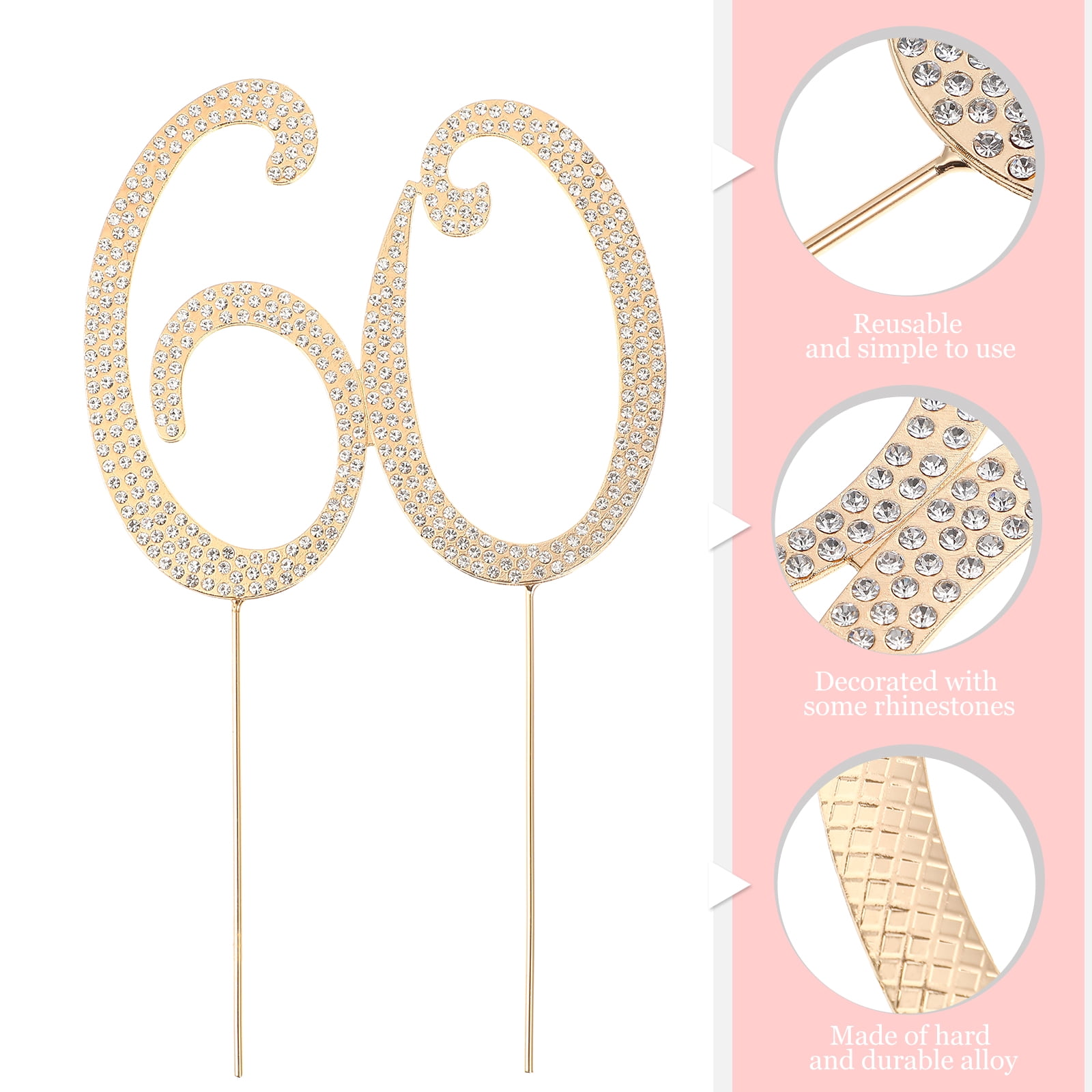 Nr259 Acrylic Cake Topper 60 Sixty Gold – Lamay