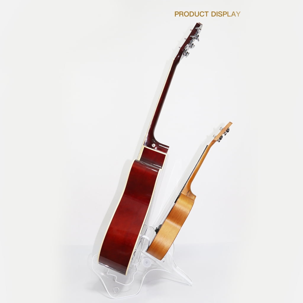 JZROCKER Acrylic Ukulele Stand with Light Portable Guitar Display Stand Folding Ukulele Holder for Small Musical Instruments