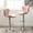 Pink, variant on Blue Upholstered Barstools Set of 2 with Wavy Silhouette for Chic Cocktail Bars