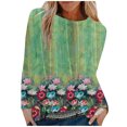 thumbnail image 1 of Blusa informal con estampado de manga larga y cuello redondo para mujer a la moda Fridja  bvmnju789, 1 of 5