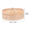 thumbnail image 2 of MasteelfCA 1 Set Handmade Bamboo Steamer Kitchen Food Steamer with Lid Cooking Tool, 2 of 7