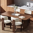 thumbnail image 6 of Sherpa Dining Chairs Set of 2, Kitchen Chairs with Solid Wood Legs, Dining Side Chairs for Living Room, Restaurant, Lounge, White, 6 of 6