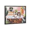 thumbnail image 4 of Kate and Laurel Bold Maximalist Tiger in Bubble Bath Framed Wall Art by The Creative Bunch Studio, 16x12 Black, Cute Animal Bathroom Art for Wall, 4 of 7