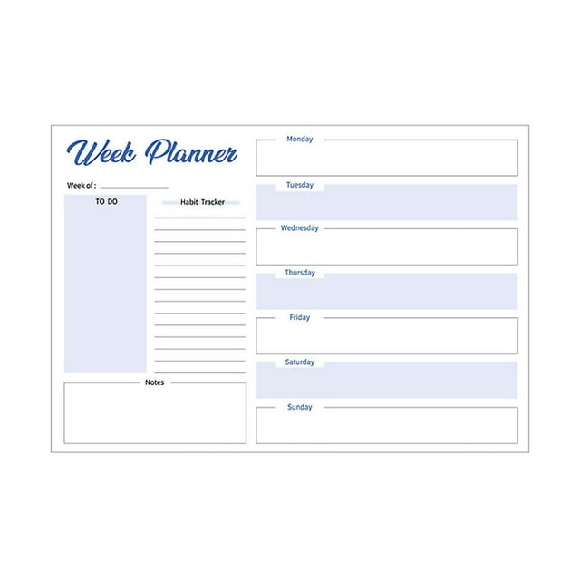 A5 Magnetic Weekly Planner - 6.5x9.45in Tearable Memo Book with Detachable Pages & Perforated Edges for Kitchen, Office, Home