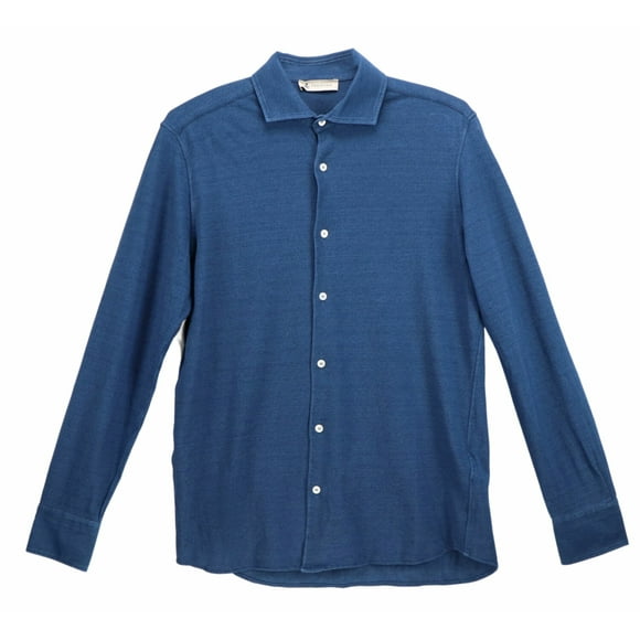 Piacenza Men's Blue Camicia Polo Casual Button-Down Shirt - M