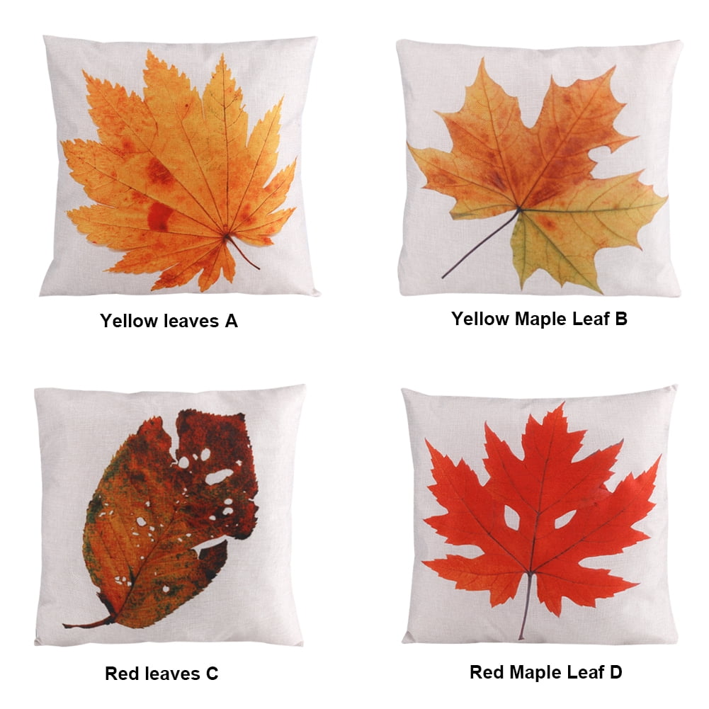 Autumn Leaves Throw Pillow Covers Maple Leaf Fall Decorative Couch