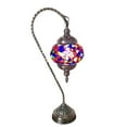 thumbnail image 4 of Silver Fever Handcrafted Mosaic Turkish Lamp Moroccan Glass Table Desk Bedside Light Bronze Base with E12 Bulb Blue Ornament, 4 of 11