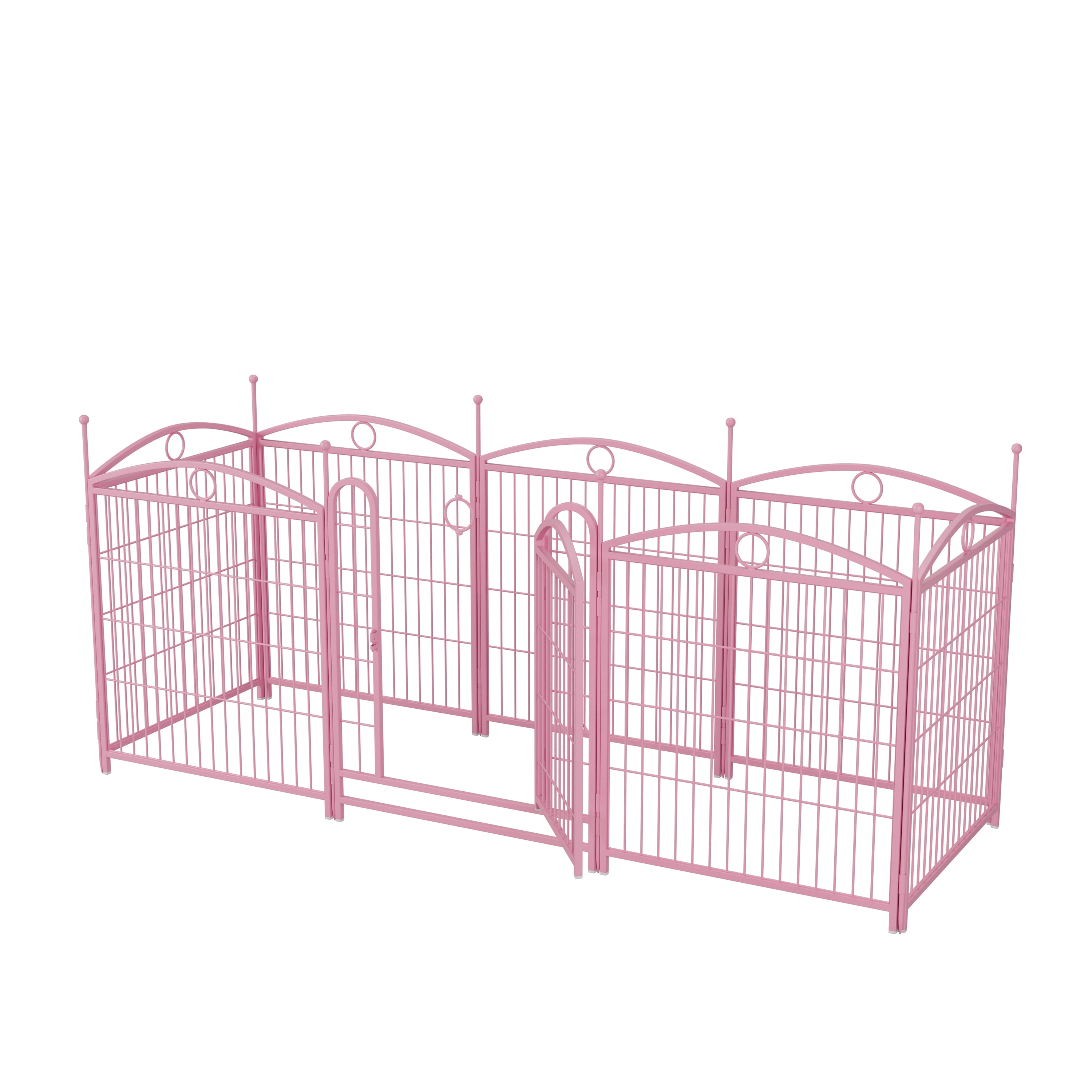 ZephyPaw Dog Playpen Indoor 32 inch 8 Panels Heavy Duty Dog Fence Puppy Pen for Large Medium Small Dogs Indoor Outdoor ,Pink
