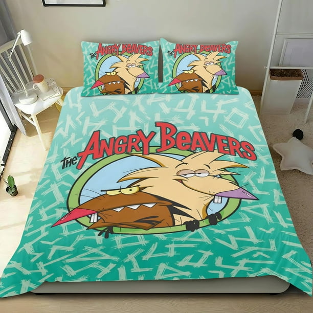 Los Castores Gruñones Conjunto de sábanas temático, trío de piezas, cómodo y amigable con la piel, diseño único, regalo de decoración para el hogar para familiares, amigos y fans,173cm *218cm
