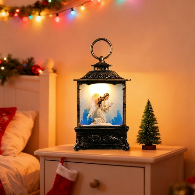 Adornos navideños, adornos navideños, regalos navideños, velas luminosas navideñas, lámparas de viento pequeñas creativas, luz nocturna, adornos de escritorio, decoraciones de regalo navideñas para ni