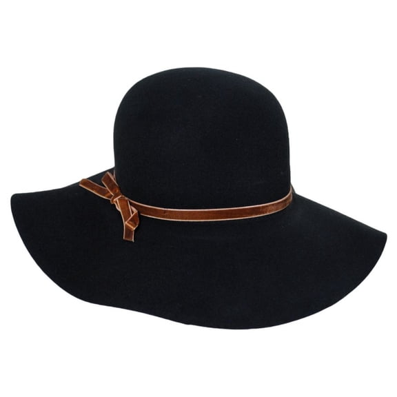 Vintage Wool Felt Floppy Hat - ONE SIZE FITS MOST - Black
