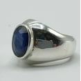 thumbnail image 2 of Natural Unheated and Untreated Ceylon Blue Sapphire Neelam Stone Elegant Style Ring for Men and Women in 925 Sterling Silver Handmade Ring, 2 of 3