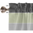thumbnail image 5 of Black Sage Green Striped Window Tier Curtains 24 Inch Length, Abstract Gradient Stripes Rod Pocket Window Treatment Kitchen Drapes for Bedroom, Cafe, Living Room, 2 Panels, 27.5 W x 24 L, 5 of 5