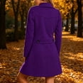 thumbnail image 6 of VEKDONE Womens Pea Coat Notch Lapel Double Breasted Trench Coats Relaxed Fit Button Cuffs Side flap Pockets Overcoat Business Casual Fall Winter Outerwear, 6 of 6