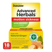 Advanced Herbals by Dramamine, Non-Drowsy Motion Sickness Relief, with Natural Ginger, 18 Count