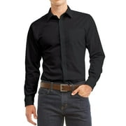 Men's Button Up Long Sleeve Regular Fit Collared Lightweight Classic Business Dress Shirt