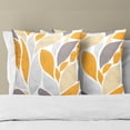 thumbnail image 2 of Orange Grey Floral Pillow Covers 18x18 Inch Set of 2 Modern Dahlia Flower Petals Decorative Throw Pillow Covers Farmhouse Pillow Cases Cotton Square Cushion Covers for Couch Bed Sofa Home Decor, 2 of 6