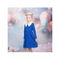 thumbnail image 4 of Girls Dress Blue White Collar Casual Student Uniform Long Sleeve 7 Years, 4 of 8