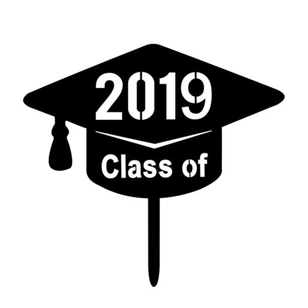 Black Class of 2019 Felicitaciones Grad Cake Topper Acrílico Graduación Pastel Decoraciones Suministros para fiestas