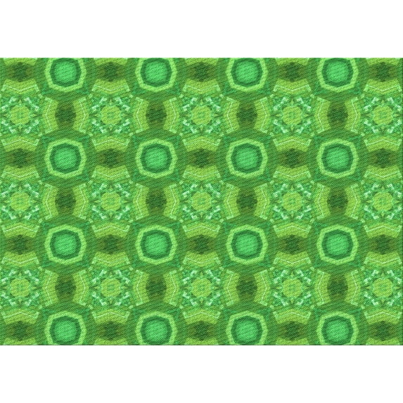 Ahgly Company Machine Washable Indoor Rectangle Transitional Green Area Rugs, 8' x 12'