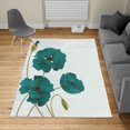 thumbnail image 2 of Floral Turkish Area Rug, Poppy Flowers Vivid Petals Buds Pastoral Purity Mother Earth Nature Design, Soft Carpet for Living Room Decor with Distressed Look, 4' X 5.7', Teal Khaki, by Ambesonne, 2 of 4