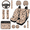 Desert Camouflage Pattern, variant on HUIACONG Car Seat Cover Set, with Auto Hand Rest Pad Car Center Console Armrest Cover Car Seat Covers, 14-Piece Skull and Rose Pattern Car Interior Accessory Kit