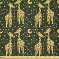thumbnail image 2 of Ambesonne Giraffe Fabric by the Yard Microfiber, Animal Constellations Moon, 3 Yards, Dark Cocoa Pastel Brown, 2 of 2