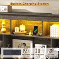 thumbnail image 3 of Blotout Farmhouse King Size Bed Frame with 55" Tall Storage Bookcase Headboard & 4 Drawers, Wood Platform Bed Frame with 24" Roman Colum Footboard, LED Light, Charging Station, No Box Spring Needed, 3 of 8