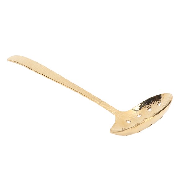 Soup Ladle, Well Balanced Kitchen Ladle Hammer Textured Bright Finish Elegant Brass  for Cooking Slotted Ladle