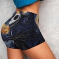 thumbnail image 5 of Workout Shorts Women, Halloween Starry Night Pumpkin Biker Shorts for Women Running Gym Spandex Shorts Tummy Control, 5 of 8