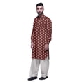 thumbnail image 2 of Atasi Kurta Pathani Classique à Col pour Garçons Chemise en Rayonne à Poche avant, 2 of 5