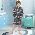 thumbnail image 3 of FORMRS Niños Bathrobe Unisex Hooded Robe Soft Plush Pajamas Sleepwear, Size 7-9T, Floral Flamingo, 3 of 7
