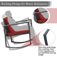 thumbnail image 6 of Costway 3PCS Patio Rattan Furniture Set Rocking Chairs Cushioned Sofa Burgundy, 6 of 10
