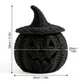 thumbnail image 5 of THOPBPRK 2026 New Black Halloween Pumpkin Jack-O'-Lantern with Detachable Witch Hat Lid, Halloween Jack-O-Lantern Woven Container for Treats, Fall Home Organization & Holiday Decoration , 11 Inch D, 5 of 5